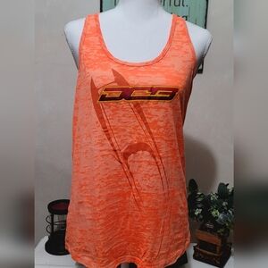 NEW Woman's DCB Performance Boats Bright Orange Racerback Tank Top